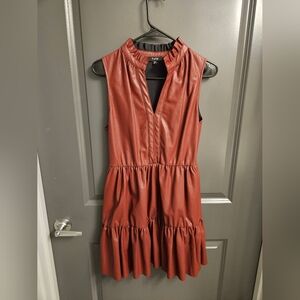 Faux Leather Sleeveless Dress
